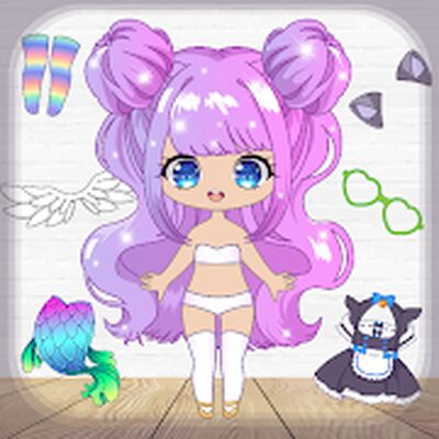 Скачать взломанную Одевалка для девочек куколки Чиби [Мод меню] MOD apk на Андроид