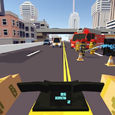 Скачать взломанную Blocky Moto Racing - мотоцикл симулятор [Много денег] MOD apk на Андроид