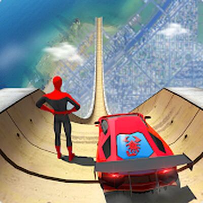 Скачать взломанную Spider Superhero Car Stunts: Car Driving Simulator [Бесплатные покупки] MOD apk на Андроид