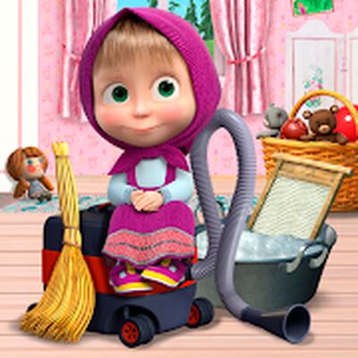 Скачать взломанную Маша и Медведь Игры для Девочек: Уборка в Доме [Много денег] MOD apk на Андроид