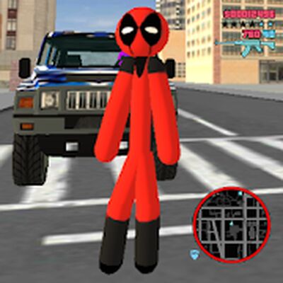 Скачать взломанную Stickman Dead Rope Hero Pool Gangstar Crime [Много денег] MOD apk на Андроид