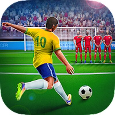 Скачать взломанную Freekick Football 2021 - Штрафные удары [Бесплатные покупки] MOD apk на Андроид