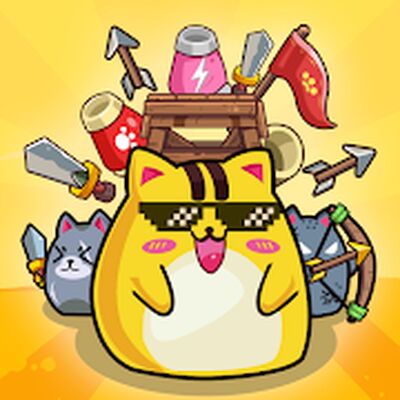 Скачать взломанную CatnRobot Idle Defense Grow TD [Много денег] MOD apk на Андроид