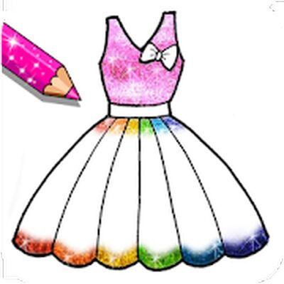 Скачать Glitter Dresses Coloring Book - Drawing pages [Unlocked] RUS apk на Андроид