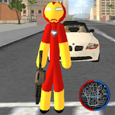 Скачать Iron Stickman Rope Hero Gangstar Crime [Без рекламы] RUS apk на Андроид