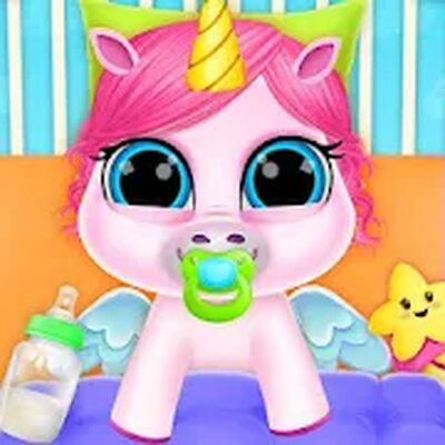 Скачать малыш Единорог уход pet Пони [Без рекламы] RU apk на Андроид