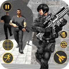 Скачать взломанную Антитеррористическая стрелялка [Много монет] MOD apk на Андроид