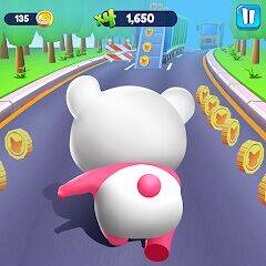 Скачать взломанную Хрюша Панда Бегать 3D [Много монет] MOD apk на Андроид