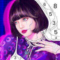 Скачать взломанную BlackPink Paint by Number [Много денег] MOD apk на Андроид
