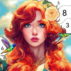 Скачать взломанную Girls Paint by Number Coloring [Бесплатные покупки] MOD apk на Андроид