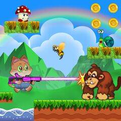 Скачать взломанную Super Cat Gun: Adventure World [Много монет] MOD apk на Андроид