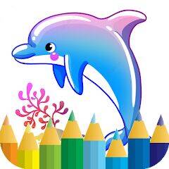 Скачать взломанную dolphin coloring game [Бесплатные покупки] MOD apk на Андроид