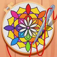 Скачать взломанную Cross Stitch Coloring Mandala [Мод меню] MOD apk на Андроид