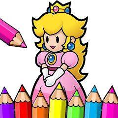 Скачать взломанную Princess Peach Paint Coloring [Много монет] MOD apk на Андроид