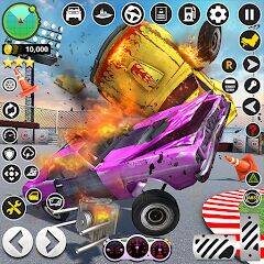 Скачать взломанную Автомобильная игра Снос дерби [Много монет] MOD apk на Андроид
