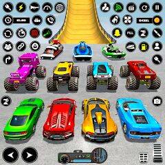 Скачать взломанную Crazy Ramp Car Stunt Master 3D [Много монет] MOD apk на Андроид