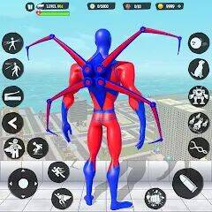 Скачать взломанную Паук Веревка Игра Паук Герой [Много монет] MOD apk на Андроид