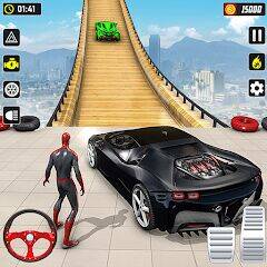 Скачать взломанную GT Car Stunt Race: Mega Ramps [Много денег] MOD apk на Андроид