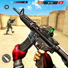 Скачать взломанную FPS Commando Terrorist Strike [Бесплатные покупки] MOD apk на Андроид