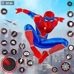 Скачать взломанную Flying Spider Rope Hero Fight [Мод меню] MOD apk на Андроид