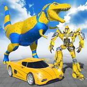 Скачать взломанную Flying Dino Robot Car Games [Много денег] MOD apk на Андроид