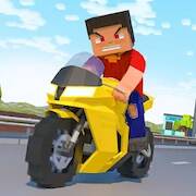 Скачать взломанную Blocky Bike Rider: Moto Racing [Много денег] MOD apk на Андроид