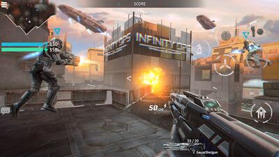 Скачать взломанную Infinity Ops: Киберпанк Шутер [Бесплатные покупки] MOD apk на Андроид