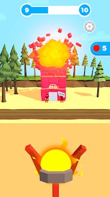 Скачать взломанную Slingshot Smash: Разрушение [Много денег] MOD apk на Андроид