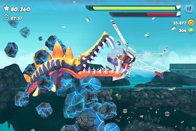 Скачать взломанную Hungry Shark Evolution: акула [Много денег] MOD apk на Андроид