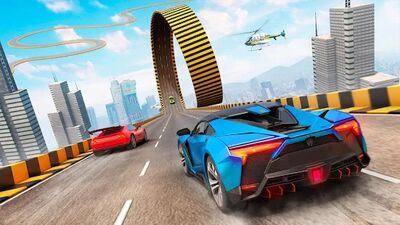 Скачать взломанную Superhero Mega Ramp Car Stunt [Бесплатные покупки] MOD apk на Андроид