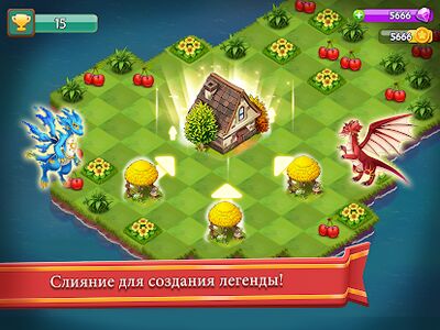 Скачать взломанную Mergeland - Сладкий Дракон дома [Много денег] MOD apk на Андроид
