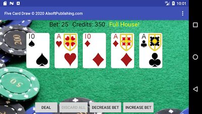 Скачать взломанную Five Card Draw Poker [Много денег] MOD apk на Андроид