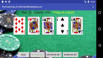 Скачать взломанную Five Card Draw Poker [Много денег] MOD apk на Андроид