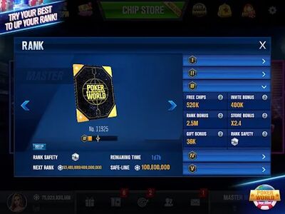 Скачать взломанную Poker World Mega Billions [Много денег] MOD apk на Андроид