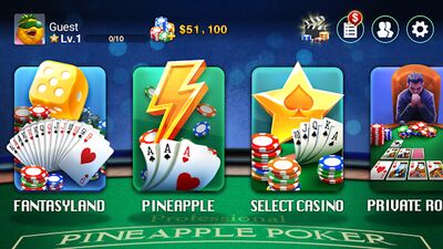 Скачать взломанную DH Pineapple Poker OFC [Много монет] MOD apk на Андроид
