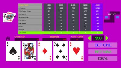 Скачать взломанную Video Poker - Deuces Wild [Много монет] MOD apk на Андроид