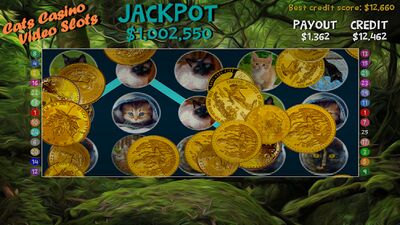 Скачать взломанную Cats Casino Video Slots [Много денег] MOD apk на Андроид