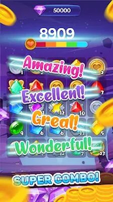 Скачать взломанную Gem Planet Merger - Diamond Winner [Бесплатные покупки] MOD apk на Андроид