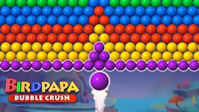 Скачать взломанную Birdpapa - Bubble Crush [Много монет] MOD apk на Андроид