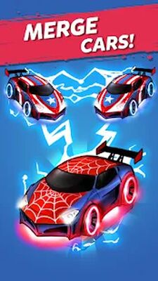 Скачать взломанную Merge Neon Car: Idle Car Merge [Много денег] MOD apk на Андроид