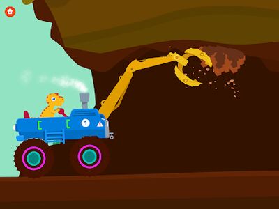 Скачать взломанную Динозаврик Землекоп - Игры про грузовики для детей [Бесплатные покупки] MOD apk на Андроид