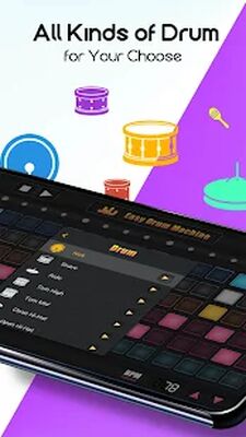 Скачать взломанную Easy Drum Machine - Beat Machine & Drum Maker [Бесплатные покупки] MOD apk на Андроид
