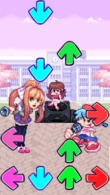 Скачать взломанную Friday Funkin Mod Monika и Senpai FNF [Много денег] MOD apk на Андроид