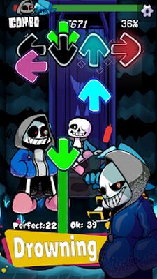 Скачать взломанную Sans FNF DUSTALLE Mod [Бесплатные покупки] MOD apk на Андроид