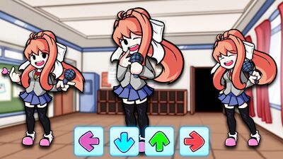 Скачать взломанную Monika Doki Club FNF Battle [Бесплатные покупки] MOD apk на Андроид