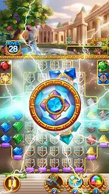 Скачать взломанную Jewel Athena: Match 3 Jewel Blast [Много денег] MOD apk на Андроид