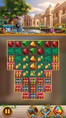 Скачать взломанную Jewel Athena: Match 3 Jewel Blast [Много денег] MOD apk на Андроид