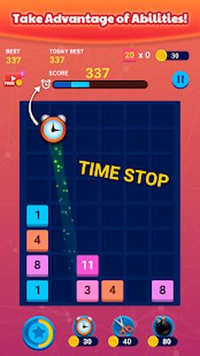 Скачать взломанную Merge Block: Number Puzzle Fun [Много денег] MOD apk на Андроид