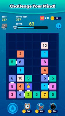 Скачать взломанную Merge Block: Number Puzzle Fun [Много денег] MOD apk на Андроид