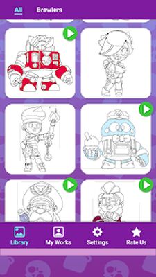 Скачать взломанную Brawl Stars Character Skins Coloring Book [Много монет] MOD apk на Андроид